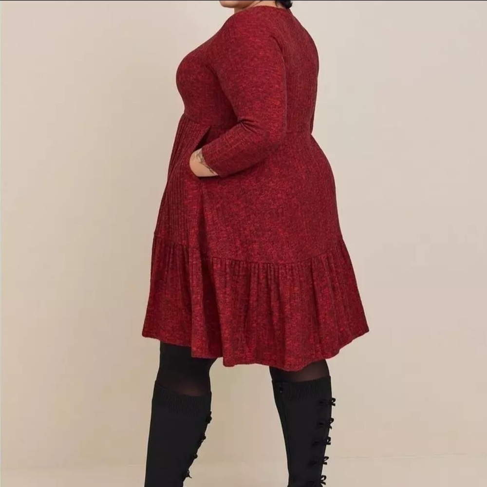 Mini Brushed Rib Tiered Skater Dress Size 0|L - Picture 5 of 11
